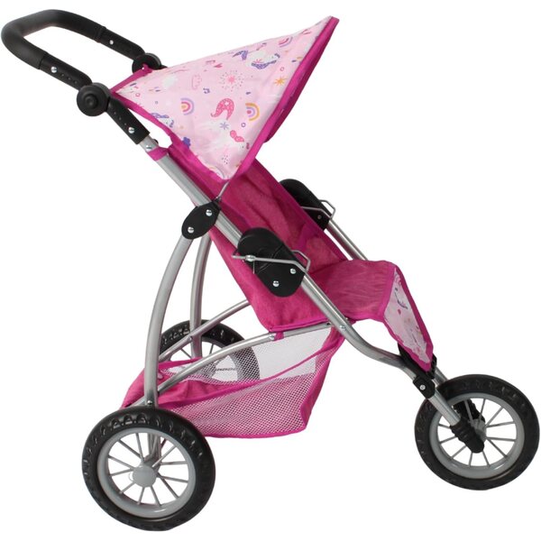 Leon Bayer Chic 2000 Puppenwagen rosa, 3 Räder, verstellbarer Griff, 4-8 Jahre