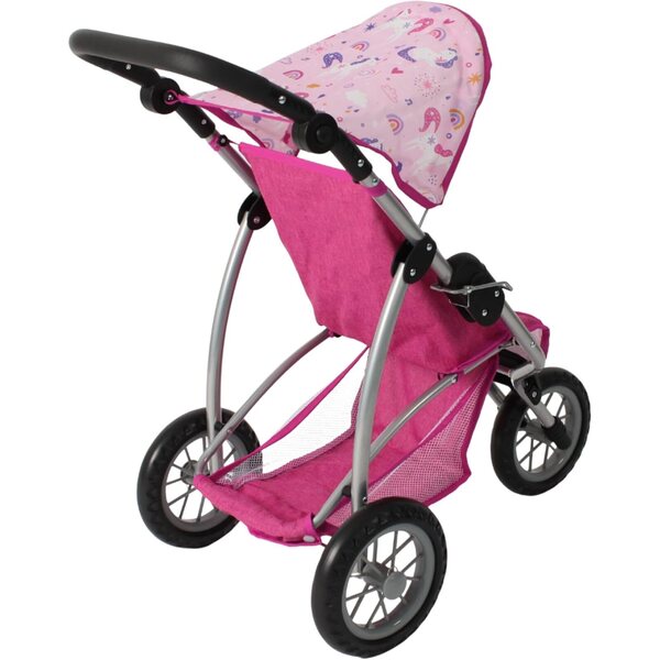 Leon Bayer Chic 2000 Puppenwagen rosa, 3 Räder, verstellbarer Griff, 4-8 Jahre