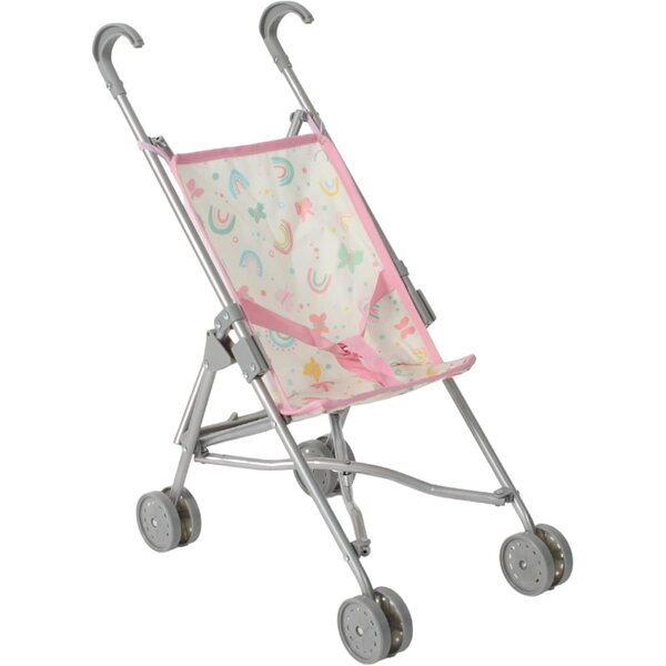Bayer Chic 2000 Passeggino per Bambole Funny Pieghevole Rosa con Farfalle
