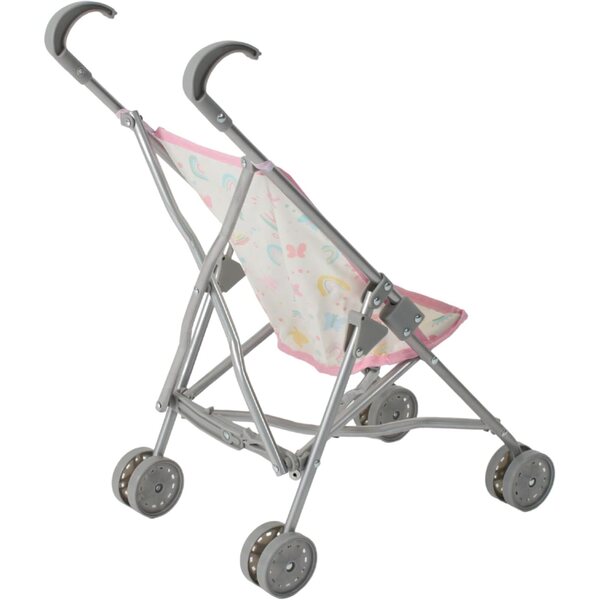Bayer Chic 2000 Passeggino per Bambole Funny Pieghevole Rosa con Farfalle