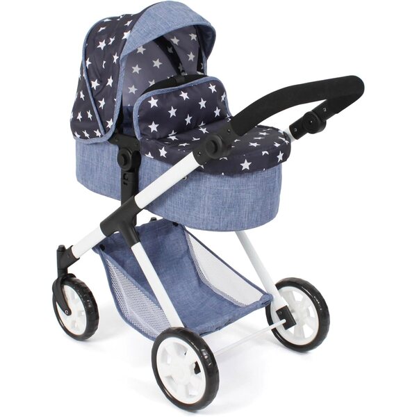 Bayer Chic 2000 Mila Passeggino 2 in 1 per Bambole Stellina Navy Manico Regolabile
