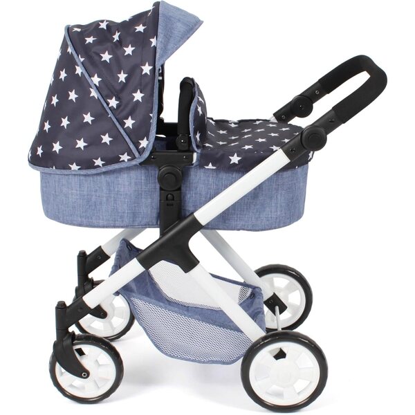 Bayer Chic 2000 Mila 2-in-1-Kinderwagen für Puppen Stellina Navy, verstellbarer Griff