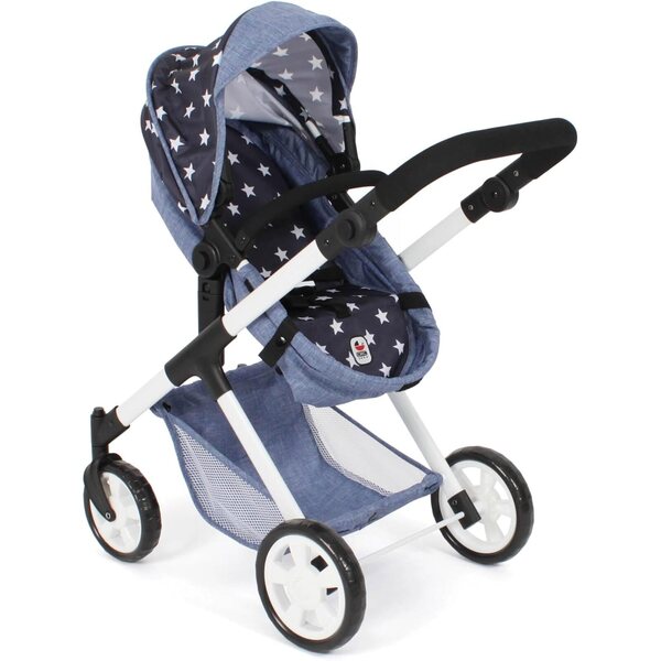 Bayer Chic 2000 Mila 2-in-1-Kinderwagen für Puppen Stellina Navy, verstellbarer Griff