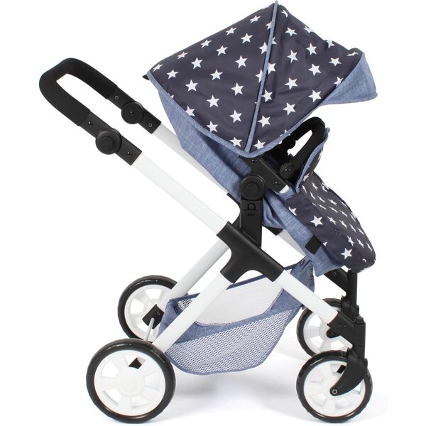 Bayer Chic 2000 Mila 2-in-1-Kinderwagen für Puppen Stellina Navy, verstellbarer Griff