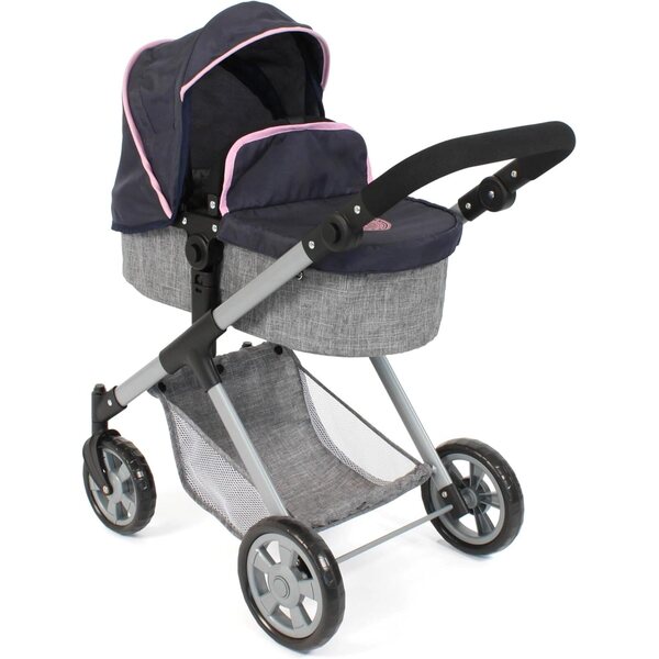 Bayer Chic 2000 Mila Passeggino per Bambole 2 in 1 con Manico Regolabile e Telaio Moderno