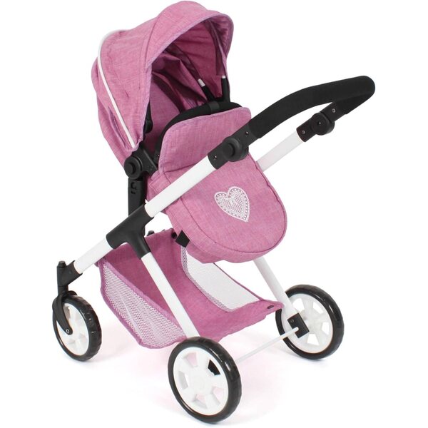 Bayer Chic 2000 Mila Passeggino Bambole 2 in 1 Manico Regolabile Ruote Girevoli