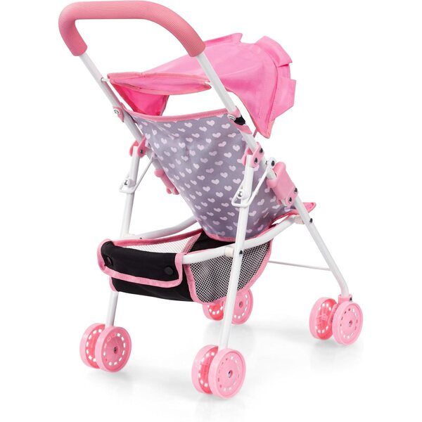Bayer Design Passeggino pieghevole per bambole con accessori, cintura di sicurezza e borsa
