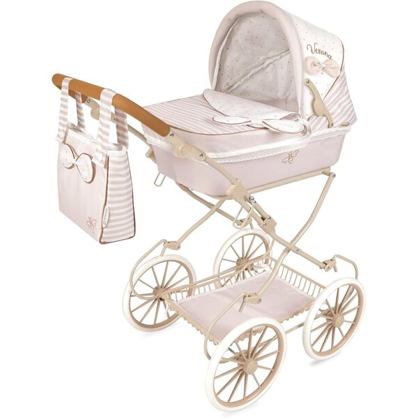 DeCuevas Toys Verona Zusammenklappbarer Puppenwagen mit Tasche und Ablagefach