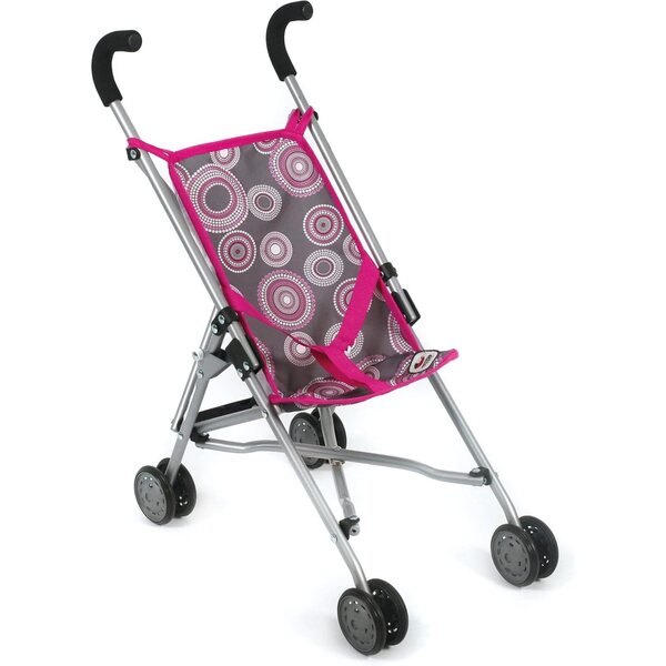 Passeggino per bambole Roma pieghevole 57 cm con manici morbidi e cintura