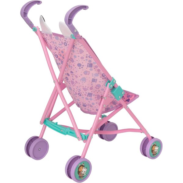 Passeggino Gabby's Dollhouse per Bambole fino a 45 cm, Pieghevole e Leggero rosa e viola