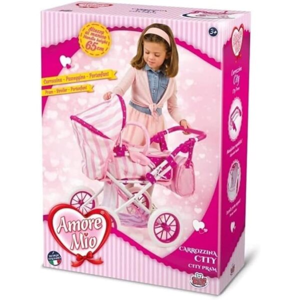 Amore Mio Grandi Giochi 3-in-1-Rollstuhl mit verstellbarem Griff und Zubehör