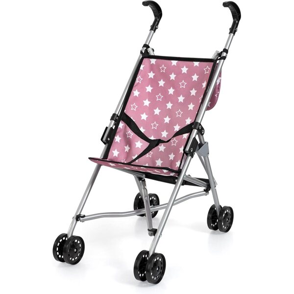 Passeggino per bambole pieghevole Bayer Design con doppie ruote e cintura di sicurezza