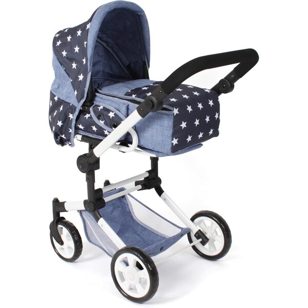 Bayer Chic 2000 Jara Passeggino 3 in 1 per Bambole con Maniglia Regolabile Navy