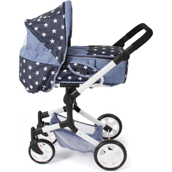 Bayer Chic 2000 Jara Passeggino 3 in 1 per Bambole con Maniglia Regolabile Navy
