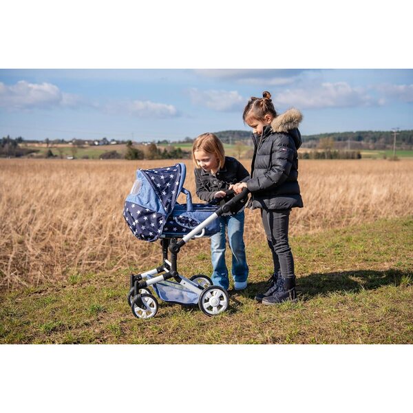 Bayer Chic 2000 Jara Passeggino 3 in 1 per Bambole con Maniglia Regolabile Navy