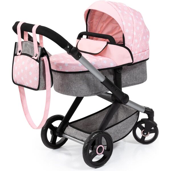 Bayer Design Xeo Puppenwagen mit verstellbarem Lenker und Tasche inklusive