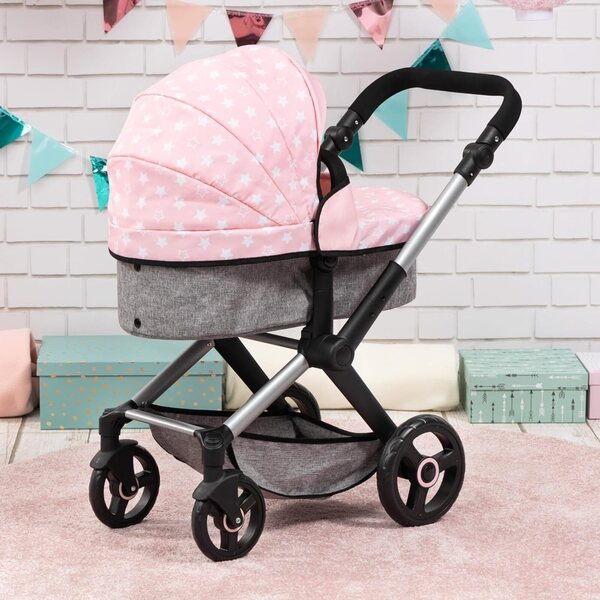 Bayer Design Xeo Puppenwagen mit verstellbarem Lenker und Tasche inklusive