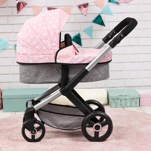 Bayer Design Xeo Puppenwagen mit verstellbarem Lenker und Tasche inklusive