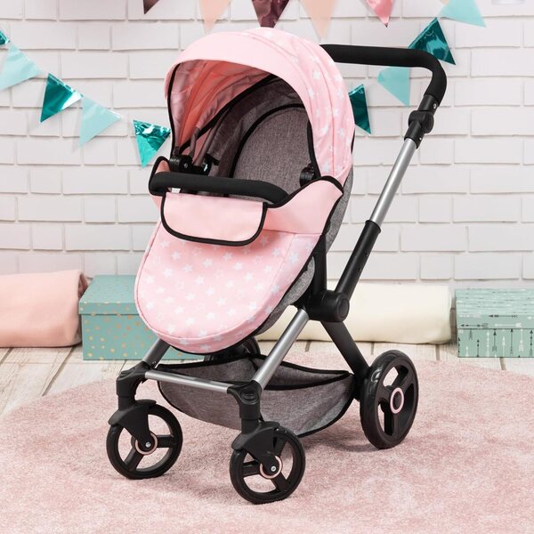 Bayer Design Xeo Puppenwagen mit verstellbarem Lenker und Tasche inklusive