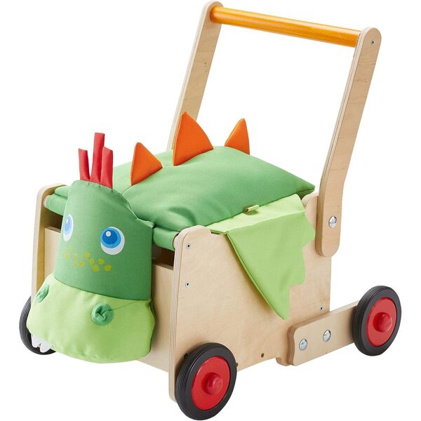 HABA Dragon Kinderwagen mit Lauflernhilfe für Kinder ab 10 Monaten, sicher und geräumig