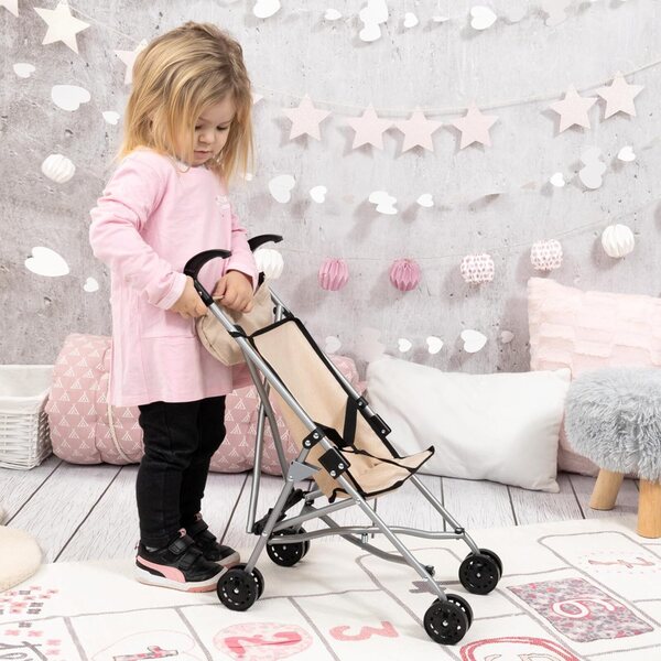 Bayer Design Klappbarer Puppenwagen mit Tasche und Gürtel, bis 46 cm