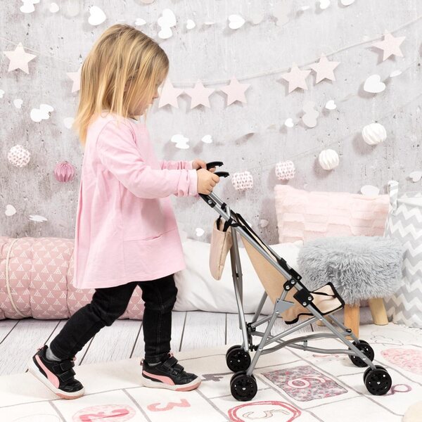 Bayer Design Klappbarer Puppenwagen mit Tasche und Gürtel, bis 46 cm