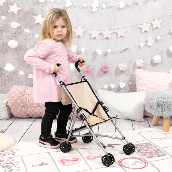 Bayer Design Klappbarer Puppenwagen mit Tasche und Gürtel, bis 46 cm