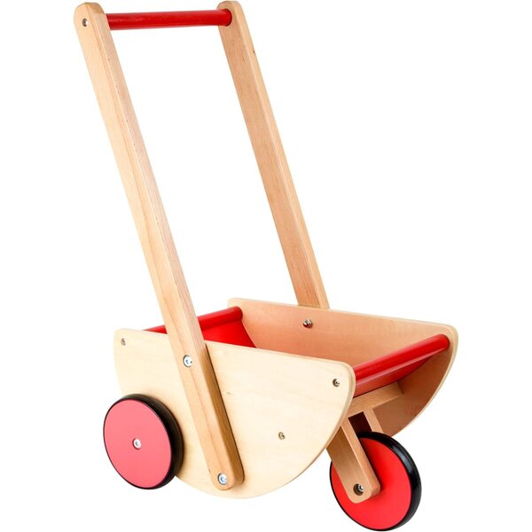 Carrozzina in legno Small Foot 3 ruote silenziose per bambole e giochi