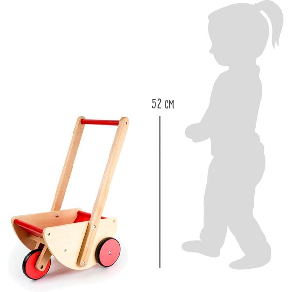 Small Foot Holzkinderwagen mit 3 leisen Rädern für Puppen und Spiele