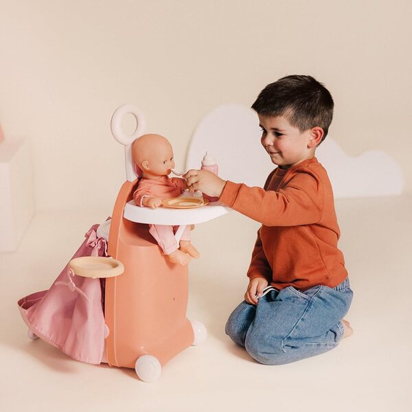 Smoby Baby Nurse – 3-in-1-Wagen für Puppen bis 42 cm mit 6 Zubehörteilen im Lieferumfang enthalten