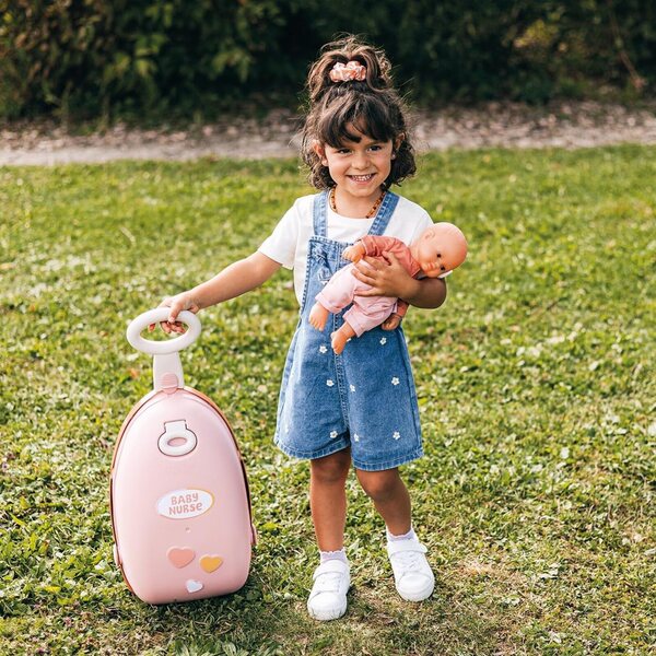 Smoby Baby Nurse – 3-in-1-Wagen für Puppen bis 42 cm mit 6 Zubehörteilen im Lieferumfang enthalten
