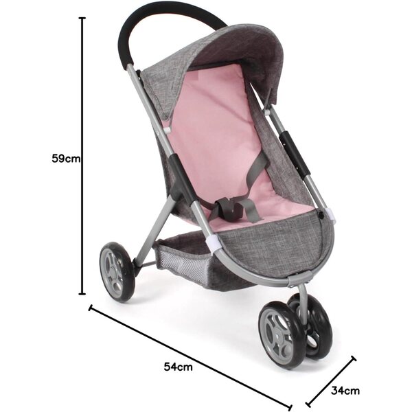 Bayer Chic 2000 Speedy Melange grau-rosa Puppenwagen bis 46 cm