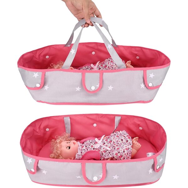 Bebamour 2-in-1-Kinderwagen-Set mit abnehmbarer Wiege und Spielzeug für Kinder, Grau