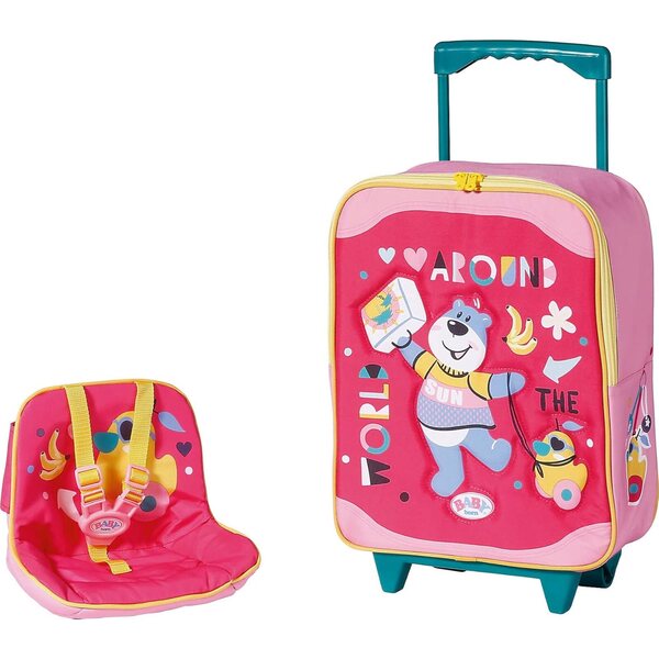 Baby Born Trolley mit Puppensitz, rosa Reisekoffer für Kinder ab 3 Jahren
