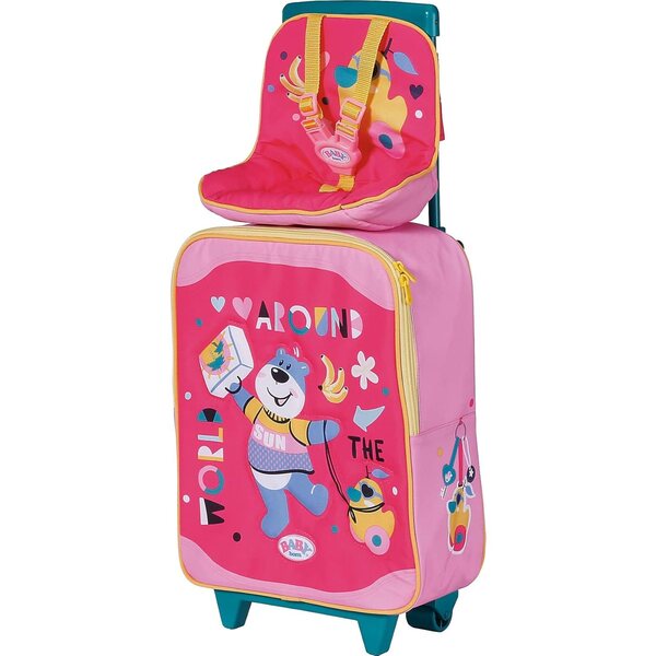Baby Born Trolley mit Puppensitz, rosa Reisekoffer für Kinder ab 3 Jahren