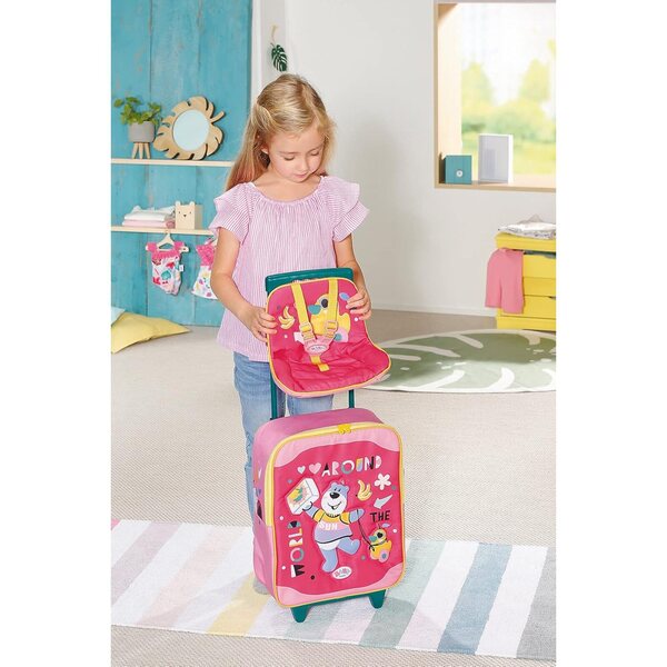 Baby Born Trolley mit Puppensitz, rosa Reisekoffer für Kinder ab 3 Jahren