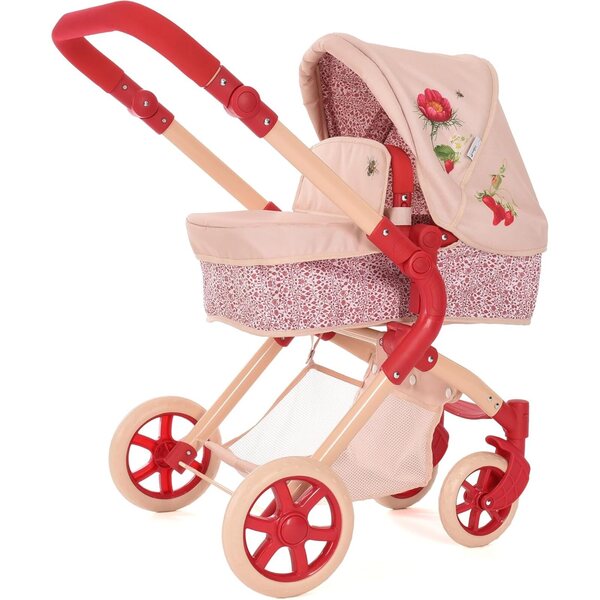 Rome RHS Flora – Puppenwagen mit verstellbarem Griff aus ökologischem Stoff, 55–78 cm