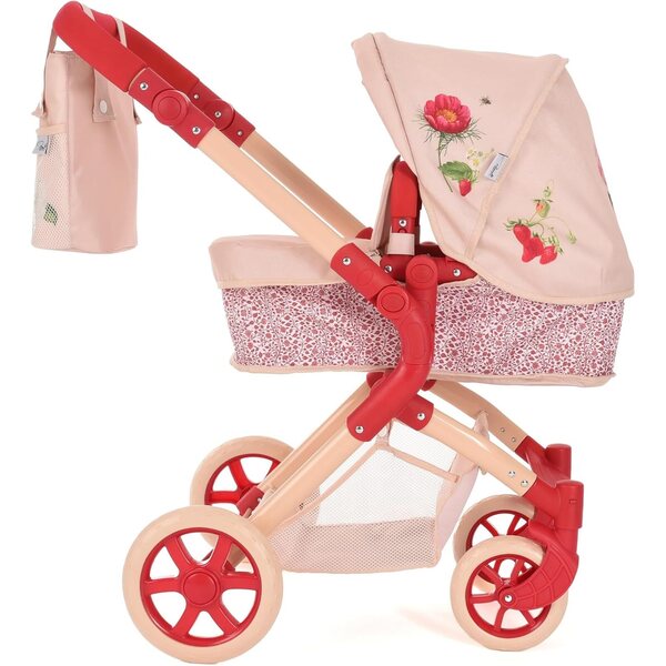 Rome RHS Flora – Puppenwagen mit verstellbarem Griff aus ökologischem Stoff, 55–78 cm