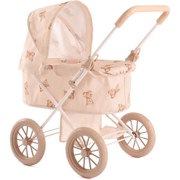 Roma Teddy My First Dolls – Puppenwagen mit Teddybär-Aufdruck und passender Tasche