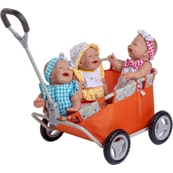 Cesto portaoggetti JC Toys con ruote, manico regolabile e fodera imbottita, design floreale