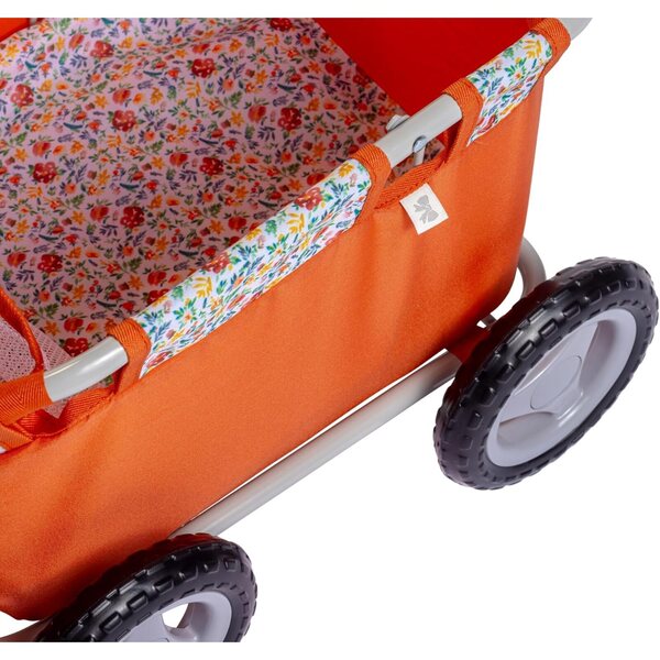 Cesto portaoggetti JC Toys con ruote, manico regolabile e fodera imbottita, design floreale