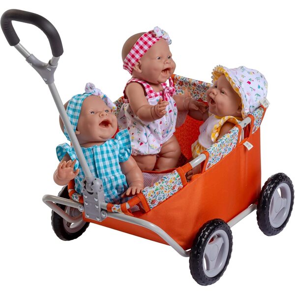 Cesto portaoggetti JC Toys con ruote, manico regolabile e fodera imbottita, design floreale