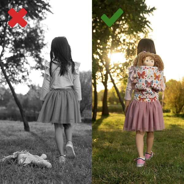 Marsupio porta bambole HappyVk a farfalla per bambini regolabile e confortevole