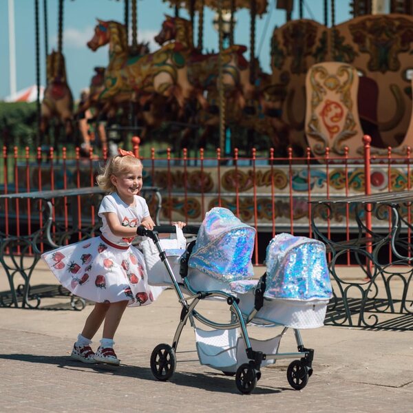 Roma Polly Amy Childs – 2-in-1-Doppelkinderwagen mit Kinderwagen- und Puppentransport