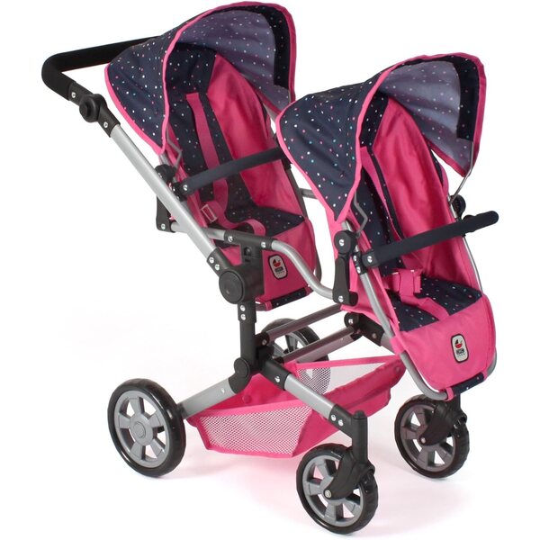 Linus Duo Bayer Chic 2000 Zwillingskinderwagen für Puppen bis 52 cm, rosa