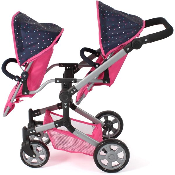 Linus Duo Bayer Chic 2000 Zwillingskinderwagen für Puppen bis 52 cm, rosa