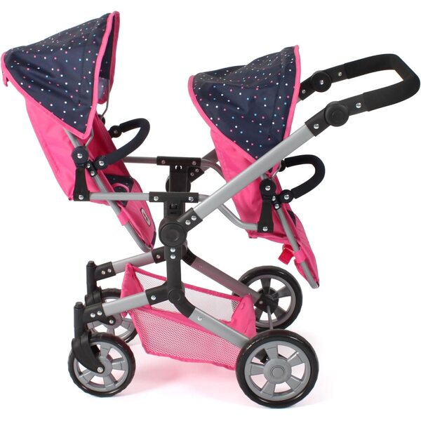 Linus Duo Bayer Chic 2000 Zwillingskinderwagen für Puppen bis 52 cm, rosa