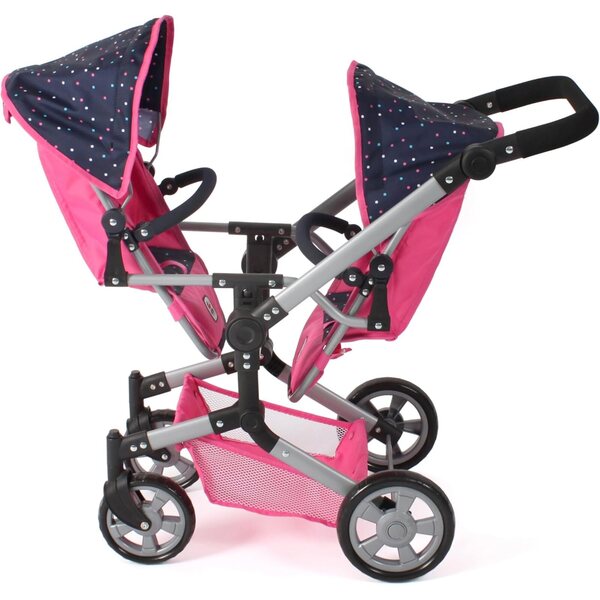 Linus Duo Bayer Chic 2000 Zwillingskinderwagen für Puppen bis 52 cm, rosa