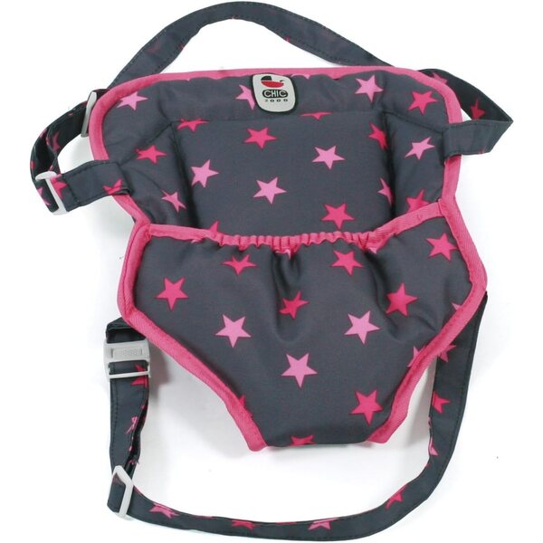 Bayer Chic 2000 Marsupio Tracolla per Bambole Stelline Rosa, Design Morbido e Regolabile