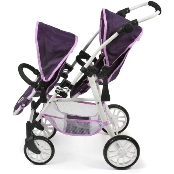 Tandembuggy Twinny – Zwillingskinderwagen für Puppen mit verstellbaren Sitzen und drehbaren Rädern